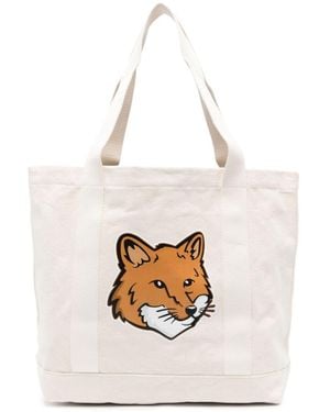 Maison Kitsuné Chillax Fox Tote Bag - White