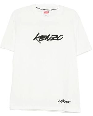 KENZO Organic Cotton T-Shirt With Logo - White