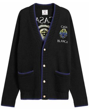 CASABLANCA Flaming Tennis Ball Cardigan - Black