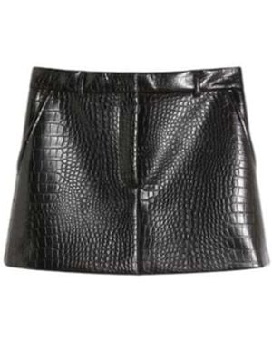 Sportmax Patent Leather Alligator Mini Skirt - Black