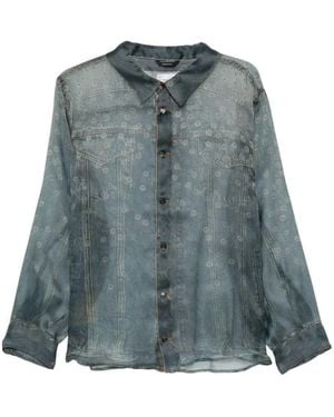 Haikure Maya Silk Shirt - Blue