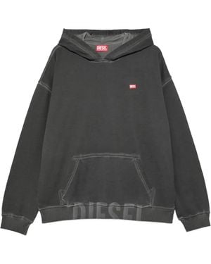 DIESEL Hoodie With Embroidered Logo - Gray