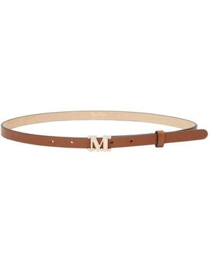 Max Mara Monogram Leather Belt – Amber - White
