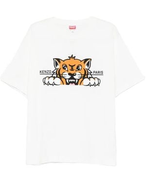 KENZO Happy Tiger Cotton T-Shirt - White