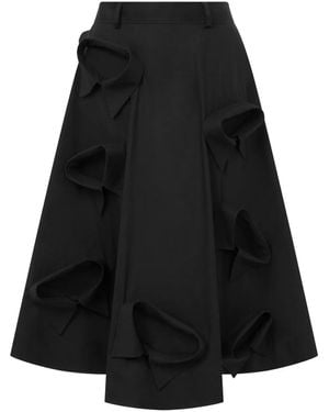 Moschino Flared Skirt With Bow-Tie Details - Black