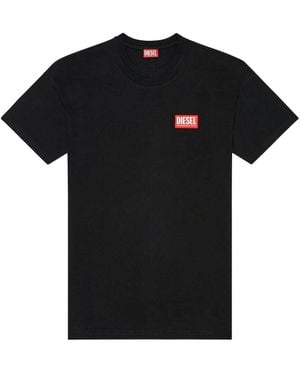 DIESEL Logo Patch Cotton T-Shirt - Black