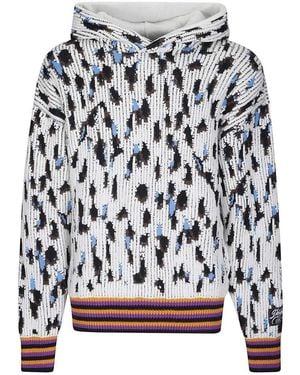 PDF Patterned Knit Hoodie - Multicolor