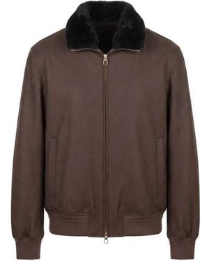 Montecore Faux-Fur Collar Bomber Jacket - Brown