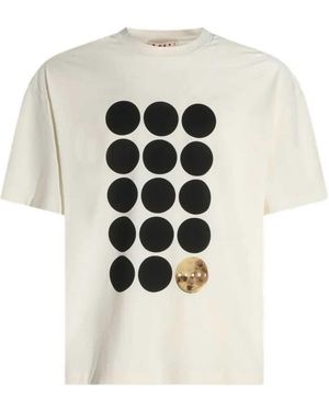 Marni Cotton T-Shirt With Planet Print - White