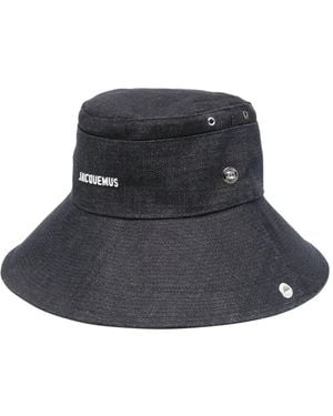 Jacquemus Cappello Bucket Con Logo-Donna - Blu