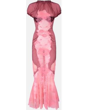 The Attico Lace Midi Dress - Pink