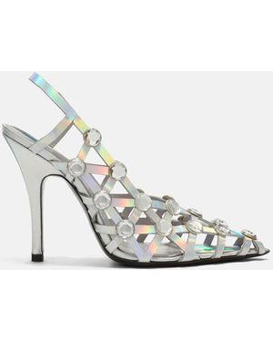 The Attico Grid' Slingback - White