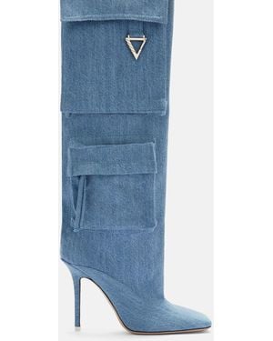 The Attico "Sienna" Denim Boot" - Blue