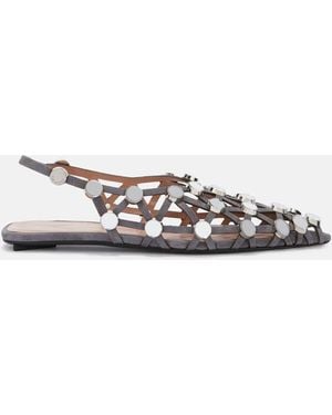 The Attico Grid' Ballerina - Grey
