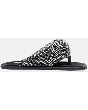 The Attico Indie Max' And Crystal Flat Thong - Grey