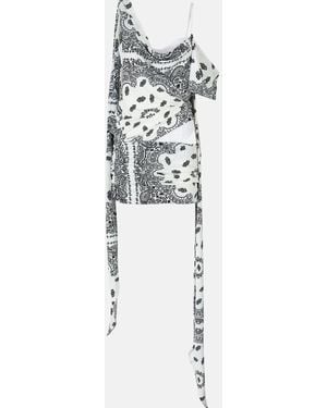 The Attico "Ranya" And Bandana Mini Dress" - White