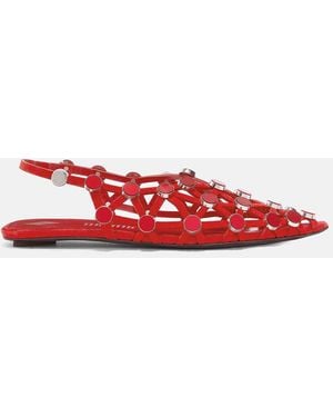 The Attico Grid' Ballerina - Red