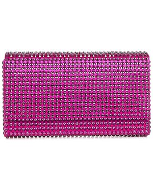 AMINA MUADDI Fuchsia Clutch With Crystals - Purple