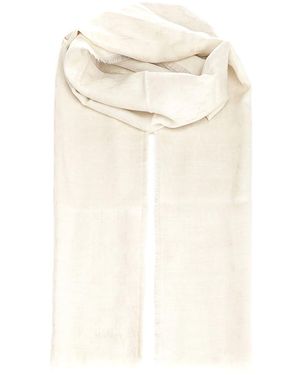Max Mara Monogram Wool Stole - White