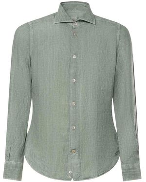 Eleventy Dandy Linen Shirt - Green
