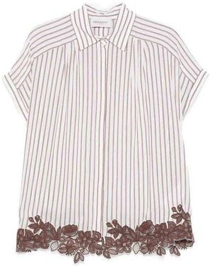 ERMANNO FIRENZE Camicia A Righe Bianche E Marroni - Bianco