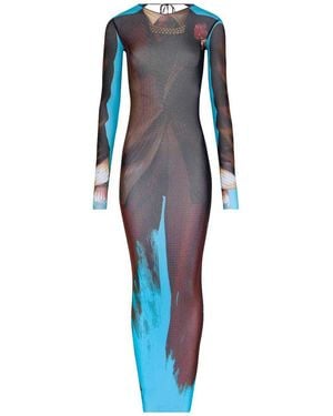 Jean Paul Gaultier Multicoloured Tulle Dress - Blue