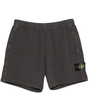 Stone Island Dark Shorts With Logo - Grey
