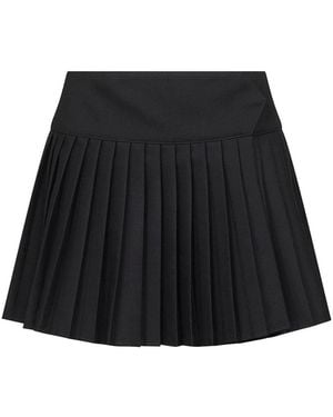Off-White c/o Virgil Abloh Pleated Logo-Print Mini Skirt - Black