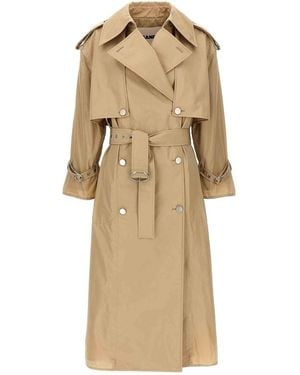 Jil Sander Oversize Double-Breasted Trench Coat - Natural