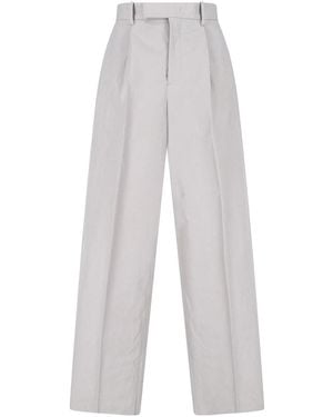 Jil Sander High-Waisted Tailored Wide-Leg Trousers - White