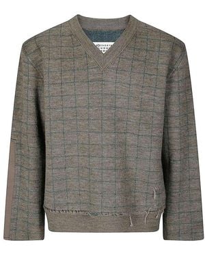 Maison Margiela V-Neck Knitted Military - Gray