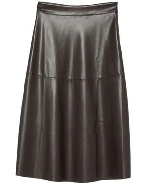 Alpha Studio Faux Leather Skirt - Grey