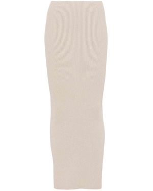 Max Mara Ribbed Midi Skirt - White