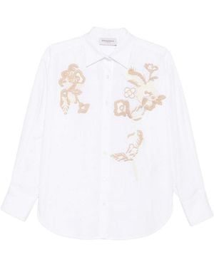 ERMANNO FIRENZE Embroidered Cotton Shirt - White