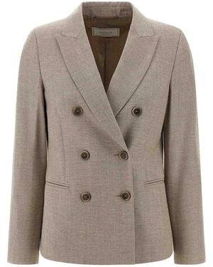 Peserico Double-Breasted Blazer - Brown