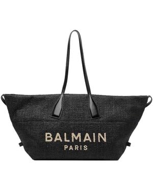 Balmain Track Shopping Bag - Black