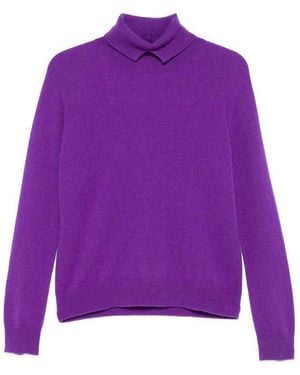 Vanisé Cashmere Turtleneck Sweater - Purple