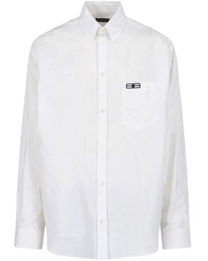 Balenciaga Oversized Logo Shirt - White