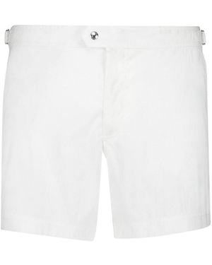Tom Ford Chalk Nylon Swimsuit With Side Straps - White