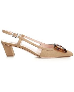 Roger Vivier Belle Vivier Slingbacks - Natural