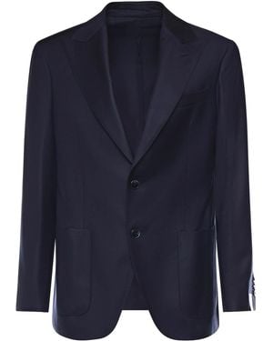 Luigi Bianchi Single-Breasted Wool Jacket - Blue