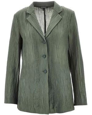 Emporio Armani Single-Breasted Blazer Jacket - Green