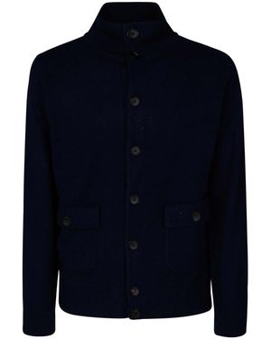 FILIPPO DE LAURENTIIS Button Cardigan Wool Cashmere - Blue