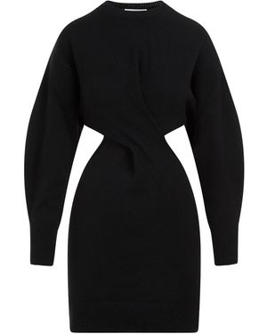 McQueen Wool Mini Dress - Black