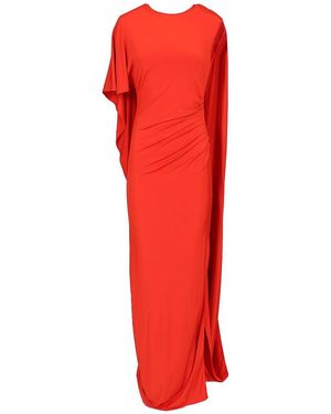 Stella McCartney Asymmetrical Cape Maxi Dress - Red