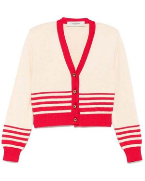 Golden Goose 'Journey' Knit Cropped Striped Cardigan - Red