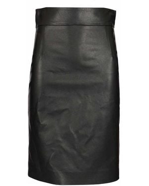 Tagliatore Suede Midi Skirt - Black