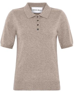 EMERSON RENALDI Button-Down Polo Shirt - Natural