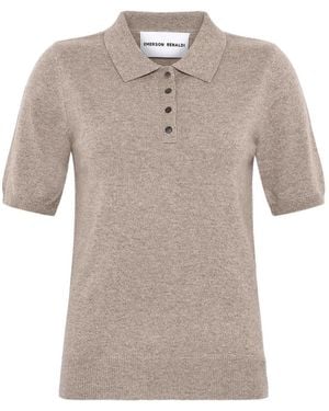 EMERSON RENALDI Button-Down Polo Shirt - Natural