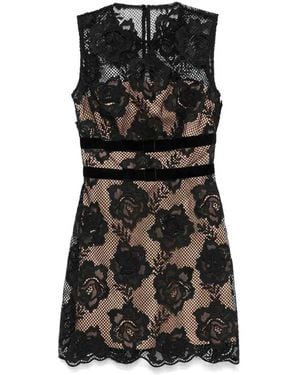 Self-Portrait Floral Lace Mini Dress - Black